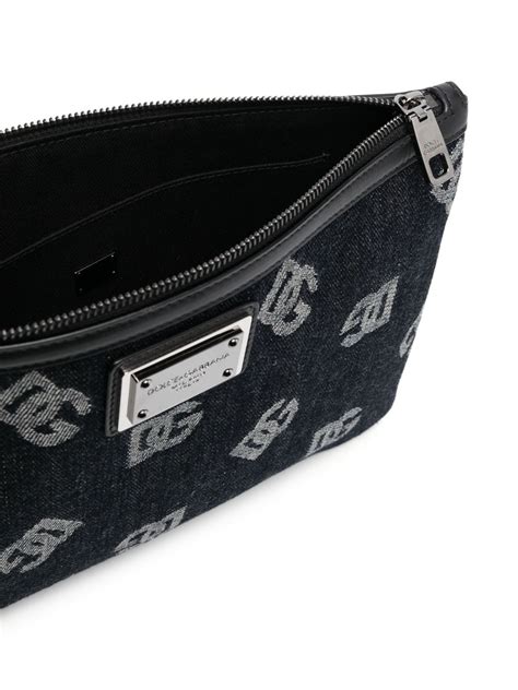 dolce gabbana jacquard clutch|Coated jacquard clutch in Blue for Men .